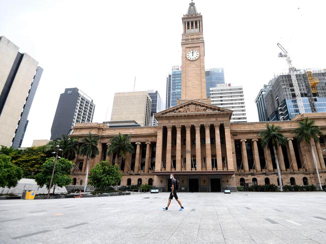 BRISBANE, AUSTRALIA - NewsWire Photos JANUARY 09, 2021.A near-empty King George square, during the first day of COVID-19 lockdown in Brisbane. Greater Brisbane is under a 3-day lockdown orders after a quarantine hotel worker tested positive to the UK strain of the COVID-19 corona virus. Picture: NCA NewsWire / Dan Peled