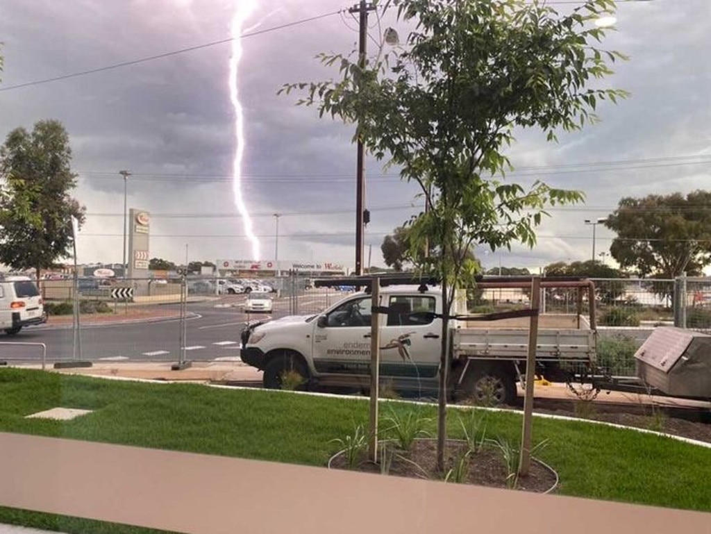 A massive lightning bolt at Modbury. Picture: Jessica Murdoch