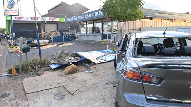 Preston was attempting to leave a drive-through bottle shop when she ploughed through fences into the Barnacle Bill car park. Picture: Keryn Stevens