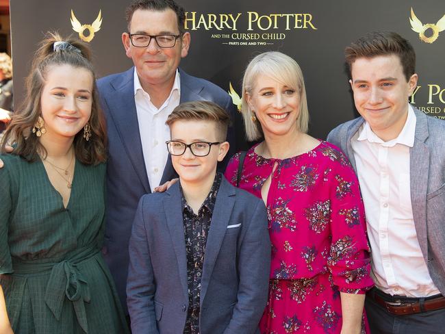 Victorian Premier Daniel Andrews spent time with his wife Catherine and children Grace, Joseph and Noah during his time off work. (Photo taken before COVID) Picture: Ellen Smith/AAP