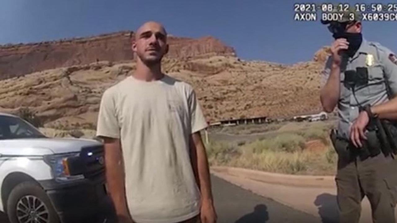 Police bodycam showed Brian Laundrie speaking with police as they responded to an altercation between he and Petito in Utah on August 12, 2021, weeks before she was found dead. Picture: Handout / Moab City Police Department / AFP