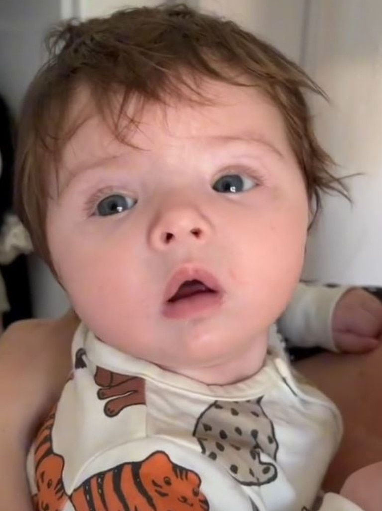 The mother shared a video of her newborn hours after she was born compared to her now at three months old. Picture:TikTok/@laraticaofficial