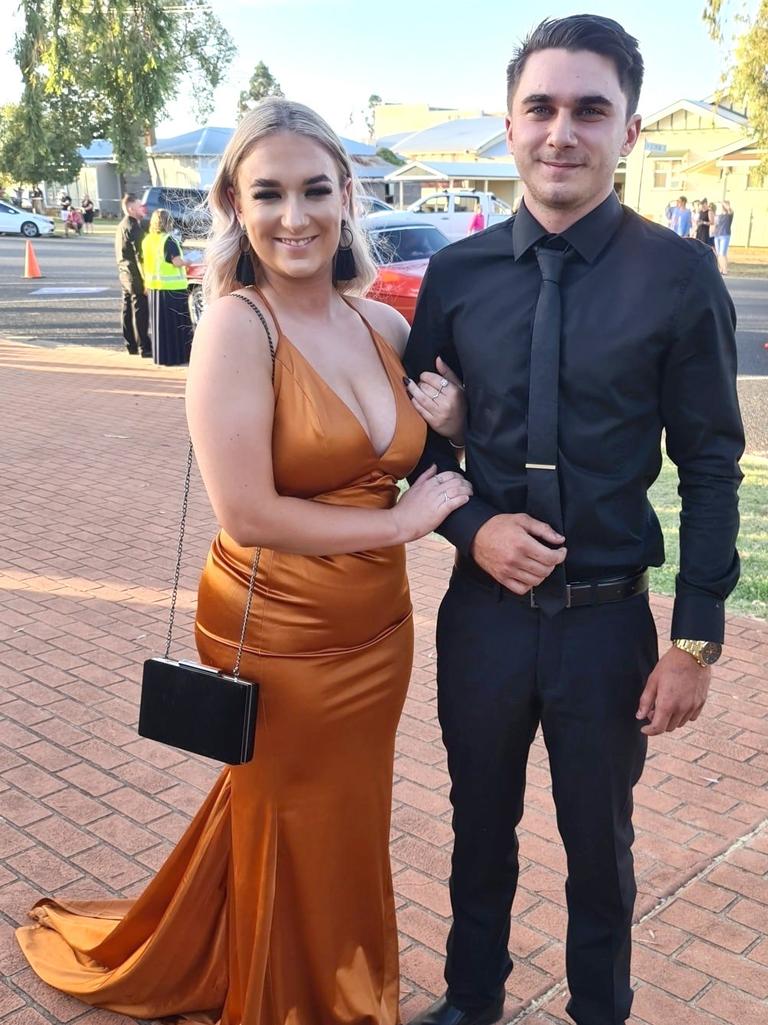 Cody Banks and Partner Ben Namour Oakey State High School formal. Photo Sean Federoff