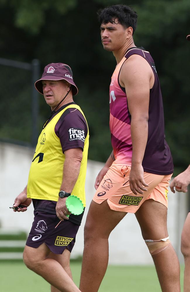 Ben Te Kura at Broncos training. Picture: Adam Head