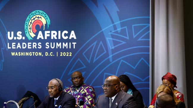 Democratic Republic of the Congo President Felix Tshisekedi speaks during the US-Africa Leaders Summit at the Walter E. Washington Convention Center in Washington.