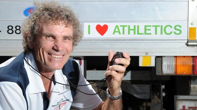 Long-time Ipswich athletics coach, administrator and latest QAL Life Member Vic Pascoe captured in a photo that says it all. Picture: Rob Williams