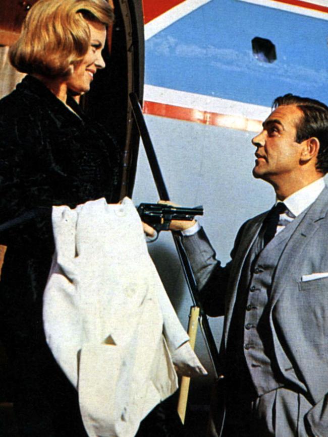 Honor Blackman and Sean Connery in Goldfinger.