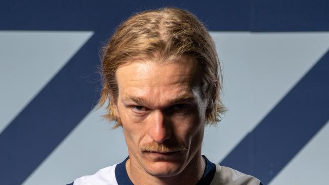 14-02-2023 Geelong Cats team photo day at GMHBA. Tom Stewart. Picture: Brad Fleet