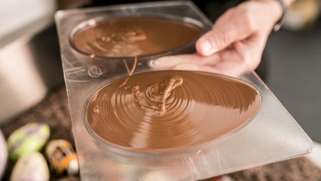 Glossy chocolate at Federation Artisan Chocolate in Hobart. Picture: EDDIE SAFARIK.