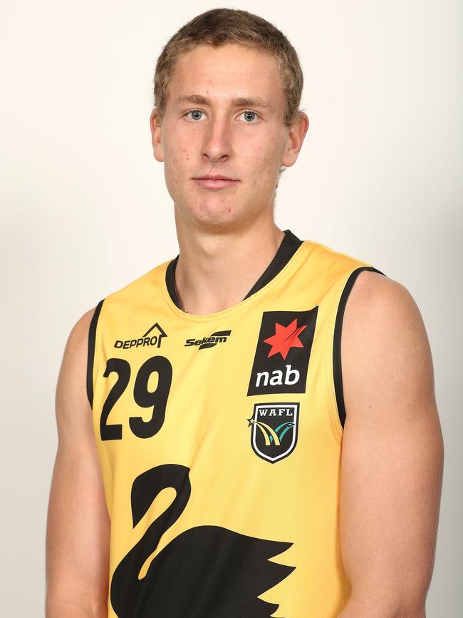 Aaron Naughton poses in his Western Australian kit during the Under 18 Championships. Picture: AFL Media