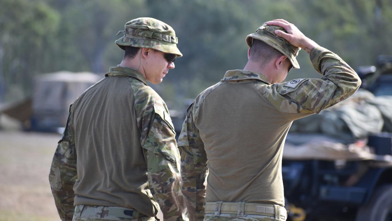 Soldiers at the Shoalwater Bay Training Area for Exercise Diamond Walk 2021.