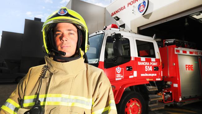 TAKING CONTROL: Firefighter Paul Walker is the latest recruit to join Fire and Rescue NSW Banora Point Fire Station to improve himself and help others. Picture: Scott Powick.