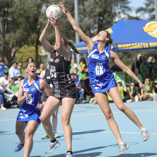 Corowa-Rutherglen’s Sophie Hanrahan, right, played a big part in the club’s comeback in 2024. Picture: Supplied