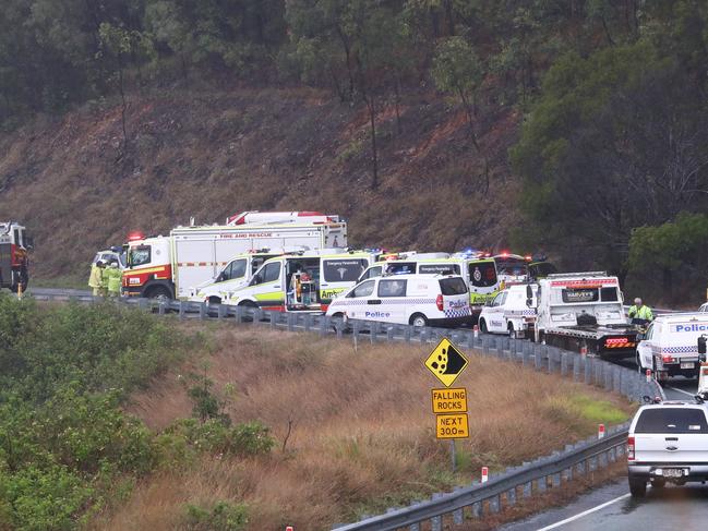 Scenes of the fatal accident at Advancetown in The Gold Coast Hinterland. Photograph : Jason O'Brien