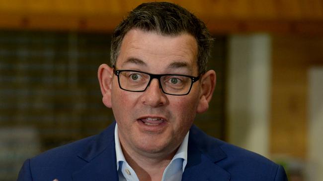 Victorian Premier Daniel Andrews at Melbourne’s Bayswater Bowls Club on Thursday. Picture: NCA NewsWire / Andrew Henshaw