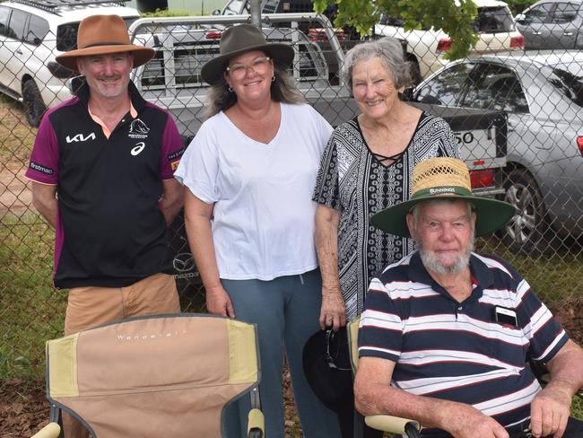 Brett and Megan Weinert with Glenis and Peter Black at the CQ Capras under-17s Round 1 games against the Townsville Blackhawks at Webb Park, Yeppoon, on February 15, 2025.