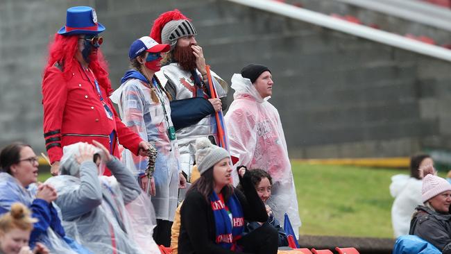 You have to salute the diehards on a day like this. Photo: Ashley Feder/Getty Images