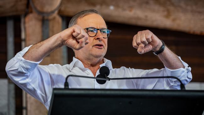 Anthony Albanese at the Garma Festival in August. Picture: Getty Images