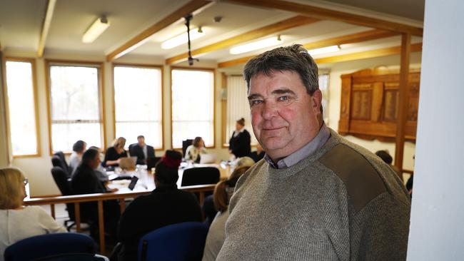 Sorell Mayor Kerry Vincent in the public gallery during the Tasman Council meeting at Nubeena. Picture: SAM ROSEWARNE.