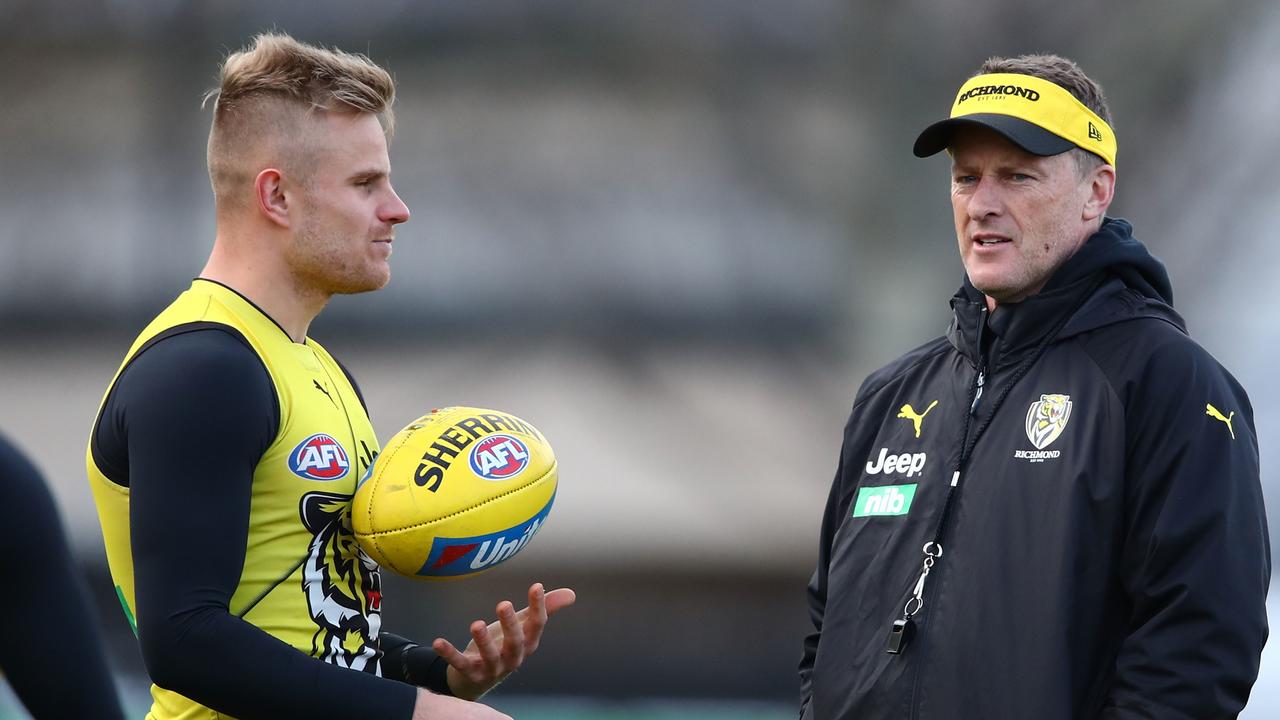 Brandon Ellis played under Damien Hardwick in Richmond’s 2017 and 2019 flags as he formed a valuable part of the Tigers side at halfback and on a wing. Picture: Scott Barbour / AAP