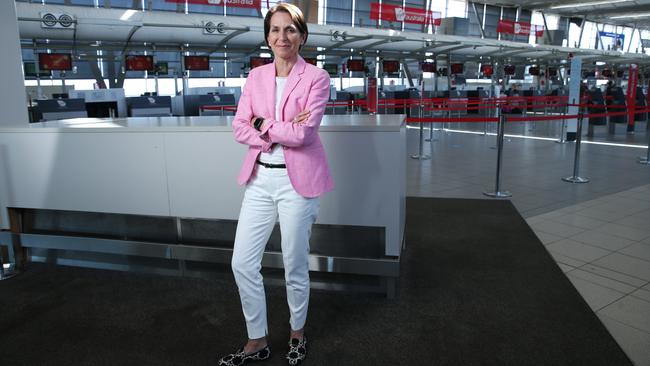 Virgin Australia CEO Jayne Hrdlicka at Sydney Domestic Airport. Picture: Britta Campion