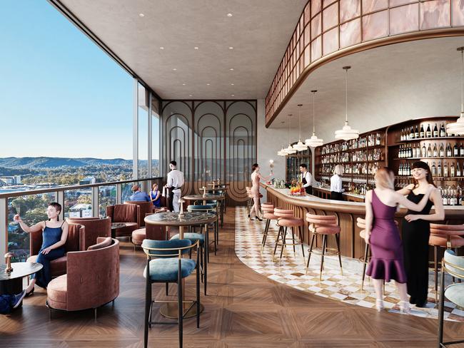 The bar will take up Level 28 of the $375m development on Donnison St.