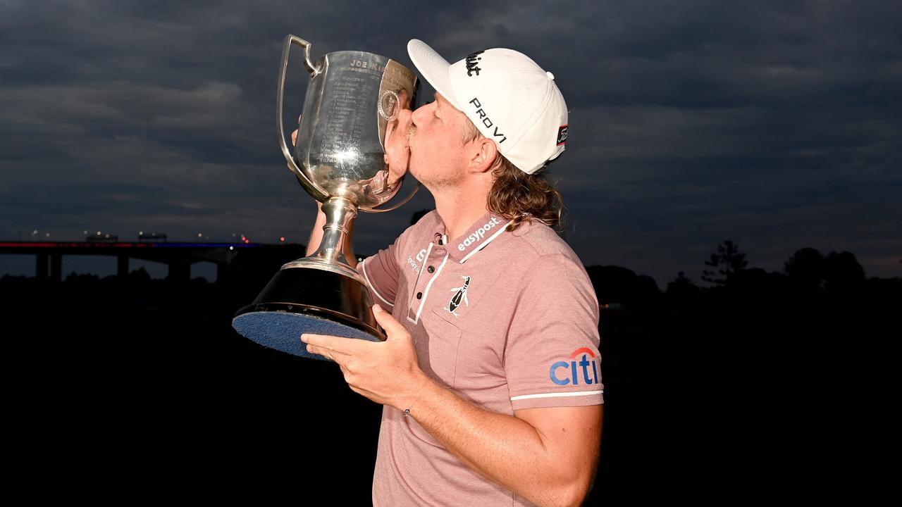 Cameron Smith celebrates victory at the 2022 Australian PGA Championship. Picture: Bradley Kanaris/Getty Images