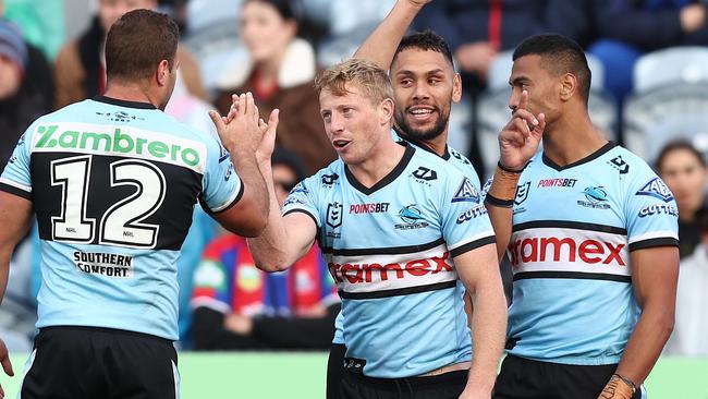 Lachie Miller will start on the wing for Cronulla against South Sydney. Picture: Mark Metcalfe/Getty Images