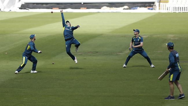 (L-R) David Warner, Steve Smith and Cameron Bancroft could be reunited for the first Test. Picture: Ryan Pierse/Getty Images