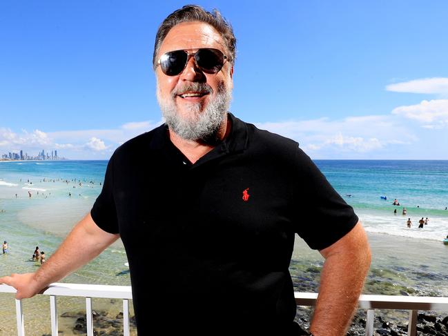 Russell Crowe pictured on the Gold Coast, the new home of the AACTAs. Picture Scott Powick