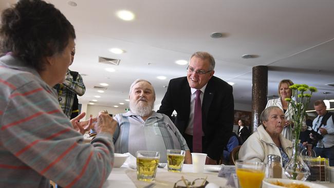 Prime Minister Scott Morrison has announced a Royal Commission into the Aged Care sector, Pictured at Goodwin Retirement Village in Canberra. (AAP Image/Lukas Coch)