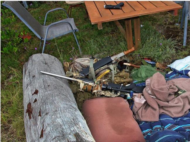 Some of the weapons uncovered from the Wieambilla massacre.