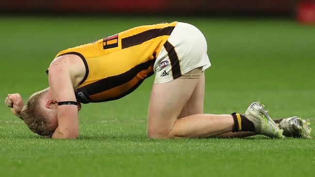 Hawthorn’s James Sicily suffered a season-ending knee injury on Sunday but, league-wide, games lost to injury are down so far this season compared to 2019