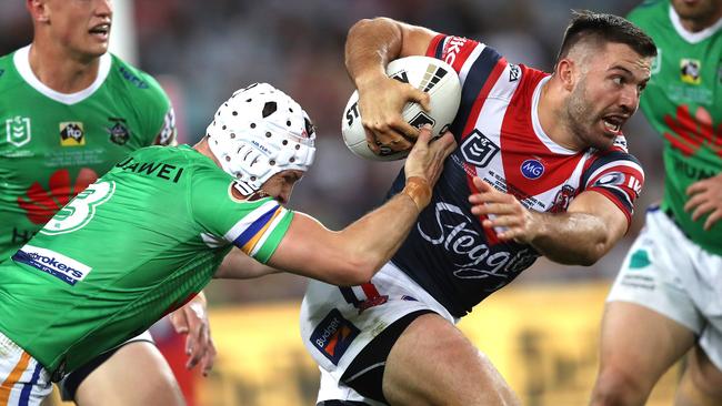 Roosters' James Tedesco during the 2019 NRL Grand Final between the Sydney Roosters and Canberra Raiders at ANZ Stadium on 6 October, 2019 in Sydney. Picture. Phil Hillyard