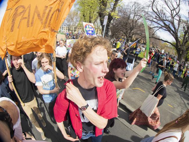 Climate strike rally in Hobart. Picture: RICHARD JUPE