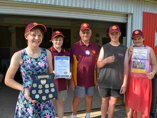 COMMUNITY MINDED: Chelsea, Kade, David Knowles, Kody and Hailey are part of the Roma Leos, awarded club of the year. Picture: Molly Hancock