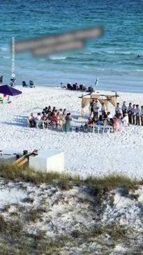 Wedding blocks access to public beach