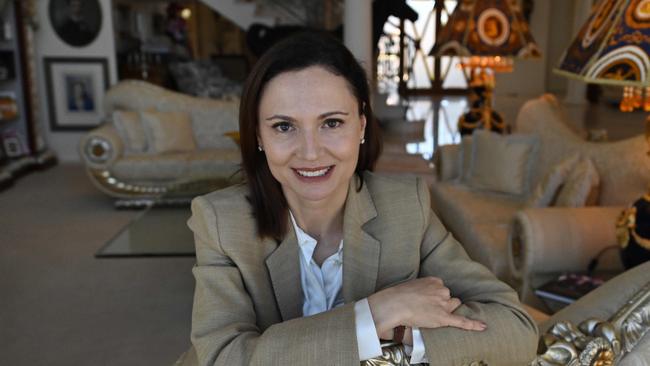 07/10/2020 : Anna Palmer, wife of Clive Palmer, in her home on Sovereign Island on the Gold Coast . Anna is running as the UAP candidate for Currumbin in the upcoming QLD state election.  Pic Lyndon Mechielsen