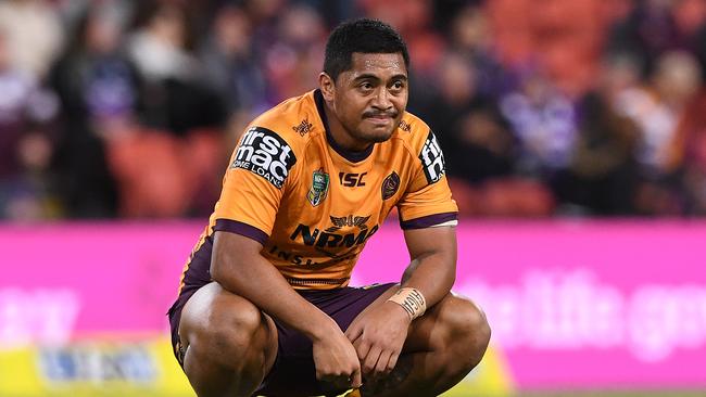 Anthony Milford of the Broncos looks on following the Round 10 NRL match between the Manly-Warringah Sea Eagles and the Brisbane Broncos at Suncorp Stadium in Brisbane, Saturday, May 12, 2018. (AAP Image/Dave Hunt) NO ARCHIVING, EDITORIAL USE ONLY