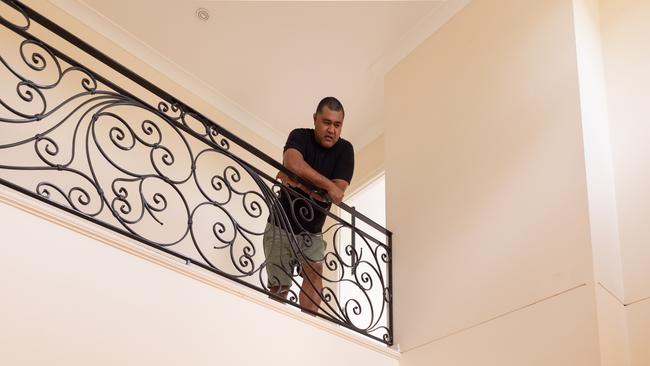 Former rugby union star Toutai Kefu in his Coorparoo home. Photograph David Kelly