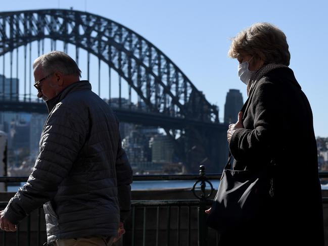 SYDNEY, AUSTRALIA - NCA NewsWire Photos JULY, 20, 2020: A woman is seen wearing a face mask as a preventative measure against the coronavirus disease (COVID-19) in Circular Quay, Sydney. Picture: NCA NewsWire / Bianca De Marchi