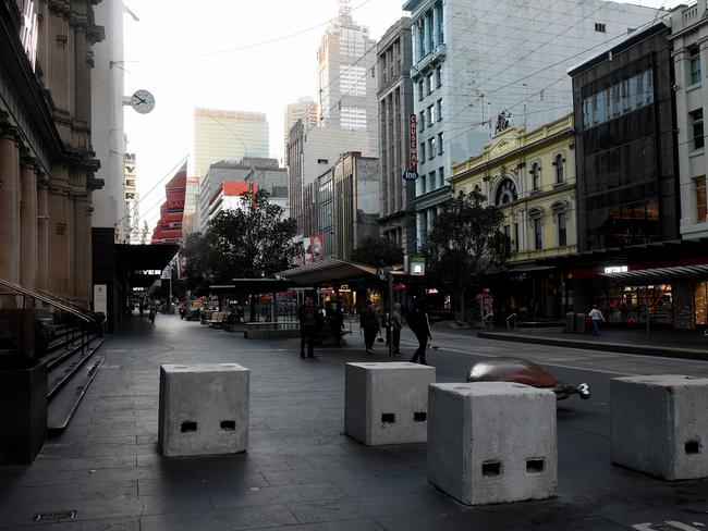 Bourke Street Mall looking towards Spring St. Picture: Nicole Garmston