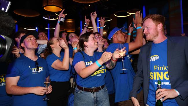 LNP supporters will be celebrating the win. Picture: NewsWire/Tertius Pickard