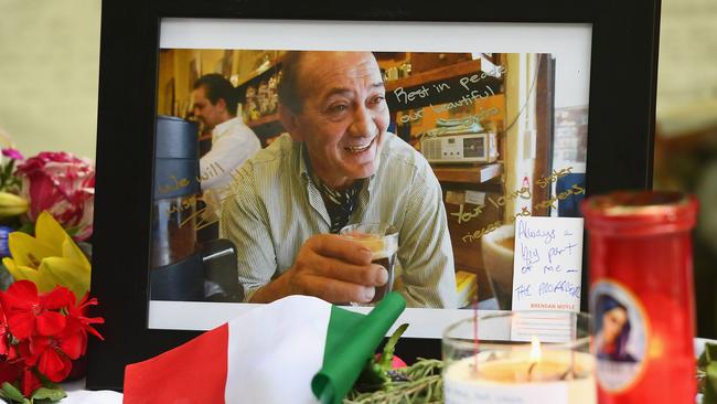 Sisto Malaspina, co-owner of Pellegrini's Espresso Bar, died after being stabbed by a lone terrorist who set his car alight in Bourke Street. Picture: Getty