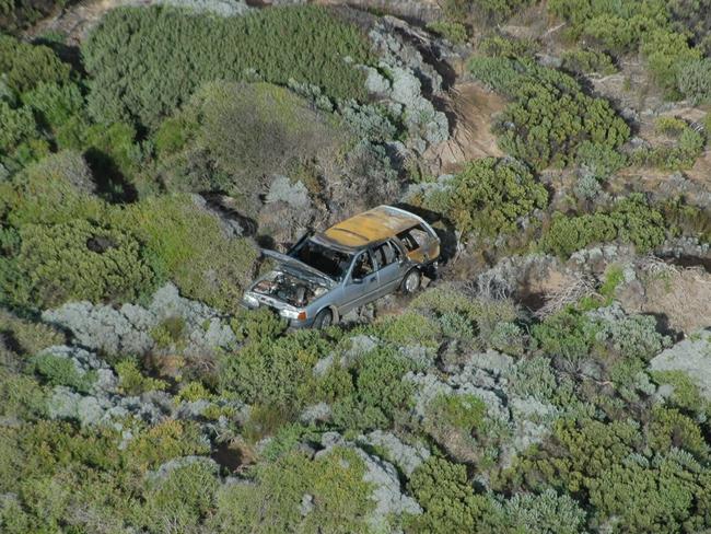 The burnt out car was located on fire at Thunder Point, a popular coastal lookout in Warrnambool.