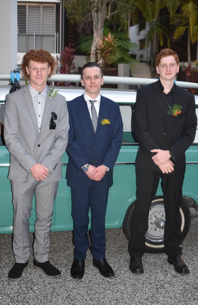 Tom, Bryce and Jack enjoyed their night at the 2022 Noosa District State High School Formal. Picture: Eddie Franklin