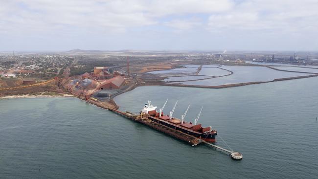 Aerial photo of the Steel Works in Whyalla. Picture: Simon Cross