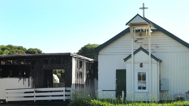 Building damage after a suspicious fire at the St Paul's Anglican Church in St Leonards. Picture: Alison Wynd