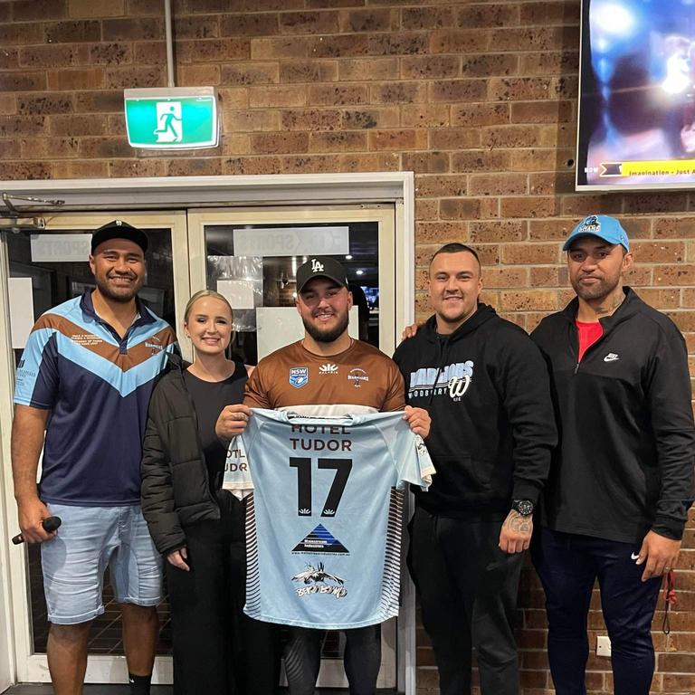 Larry Taufua (far left) and Mark Taufua (far right) at a jersey presentation. Credit: Facebook.