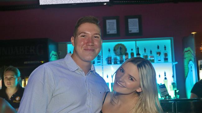 L-R Jack Hughes and Emma Kipling at Zodiac Nightclub.Photo Liam Fahey / Morning Bulletin